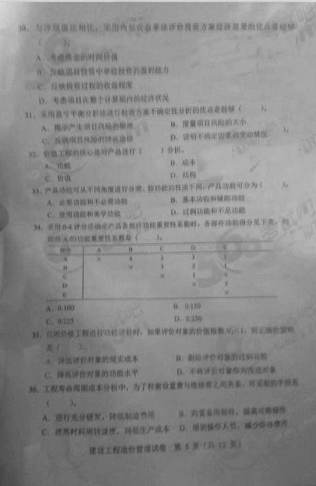 2013年造價工程師考試造價管理真題