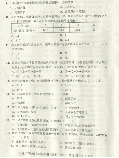 2013年二級建造師考試建筑工程真題(圖片版)