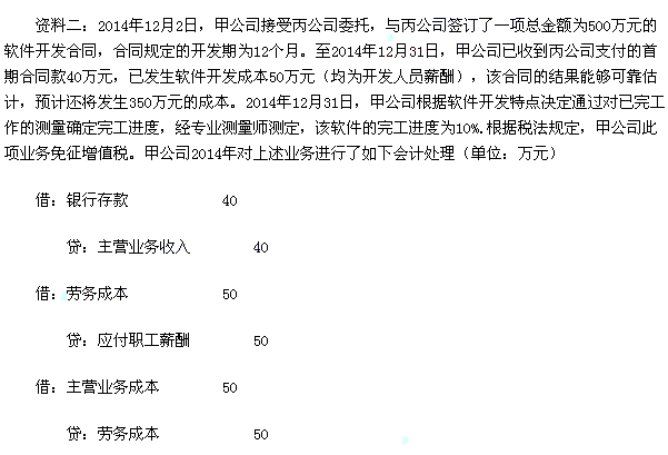 2015年中級會計師《中級會計實務》真題及答案