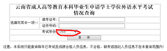 2016年云南成人學(xué)士學(xué)位英語成績查詢?nèi)肟陂_通