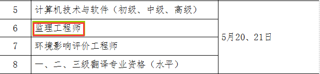 2017年監(jiān)理考試時間