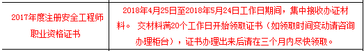 2017年海南安全工程師合格證書辦理