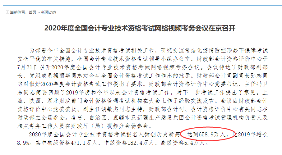 2020年初級(jí)會(huì)計(jì)職稱(chēng)考試報(bào)名人數(shù)471.1萬(wàn)人