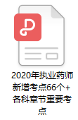 138頁，2020年執(zhí)業(yè)藥師新增考點66個+各章節(jié)重要考點